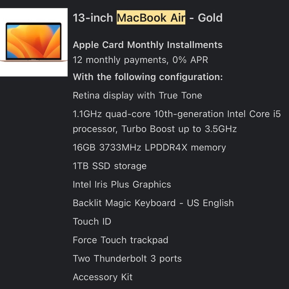 Apple MacBook Air - Gold - Picture 8 of 9